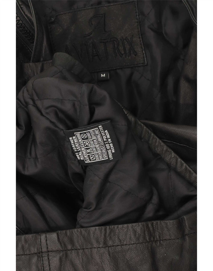 Giacca in pelle militare da uomo Aviatrix UK 38 media nera
