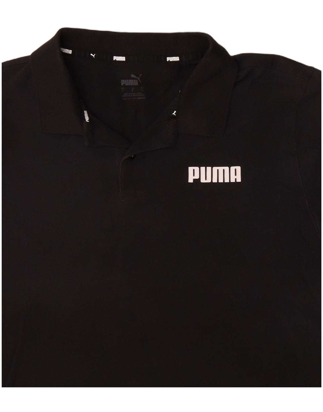 Polo PUMA da uomo grande in cotone nero