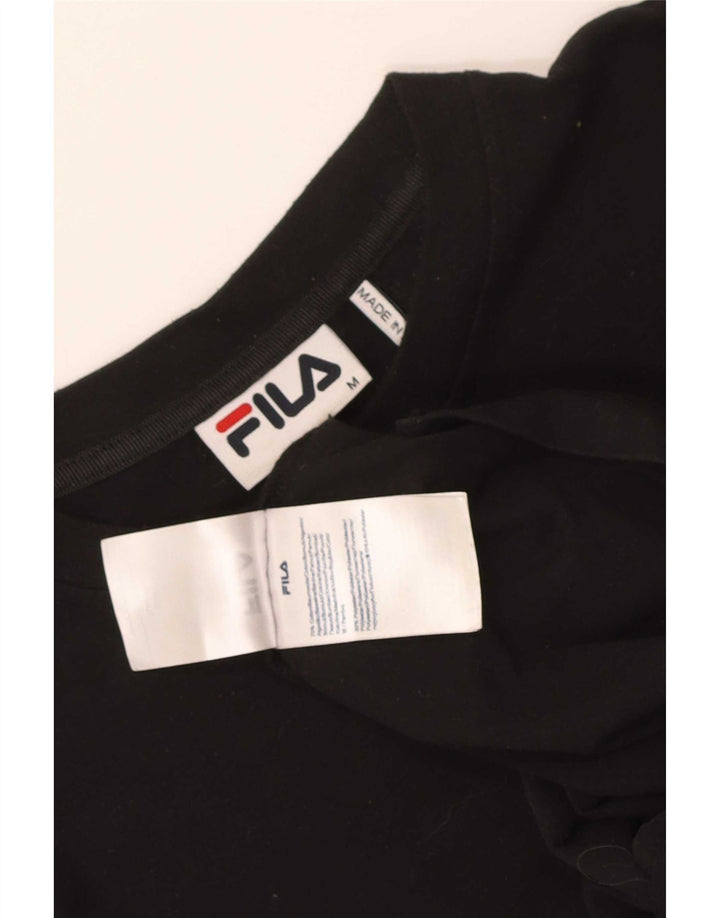 T-shirt Fila da uomo Top in cotone nero medio