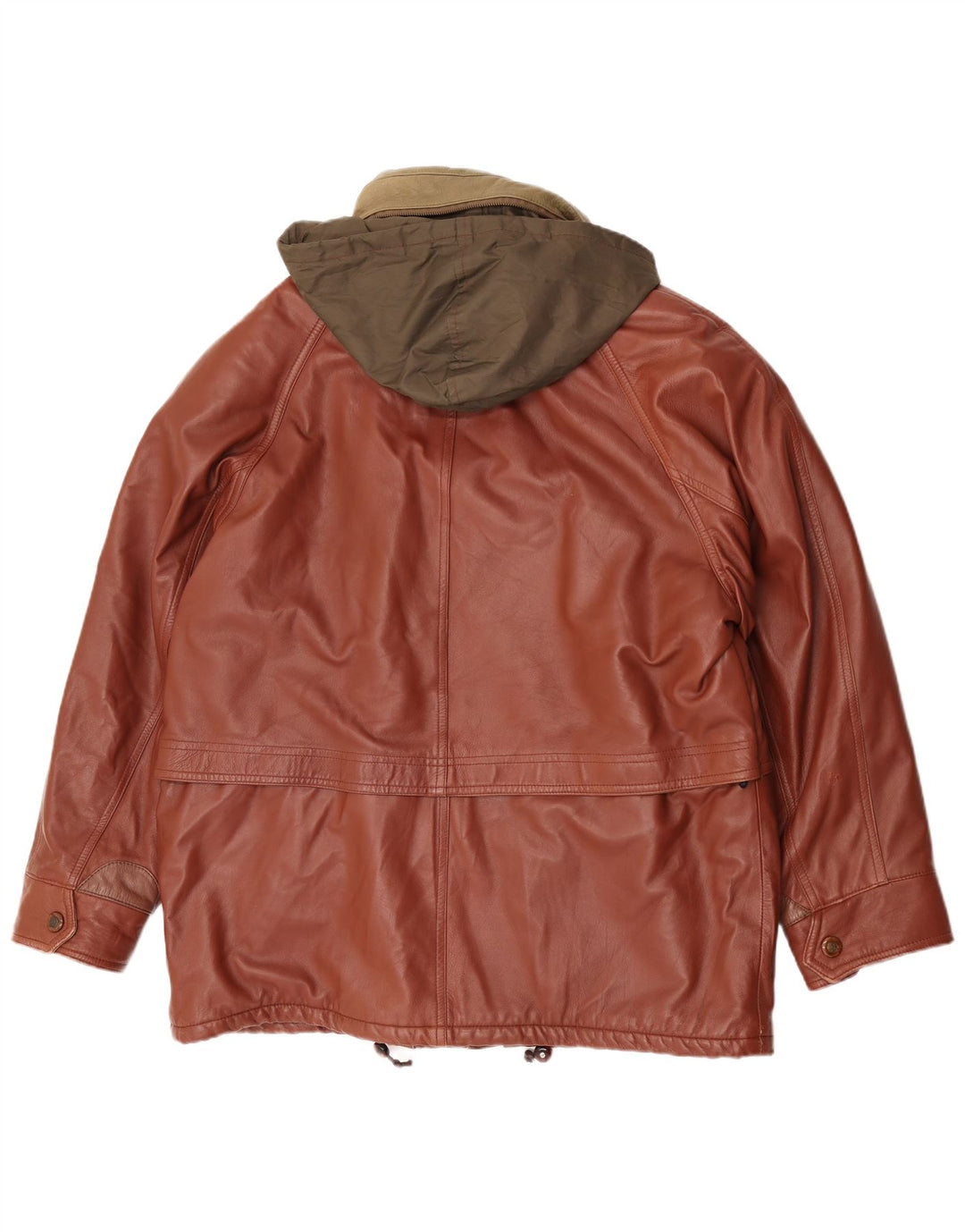 Bomb Boogie Giacca in pelle da uomo con cappuccio IT 52 XL Pelle marrone