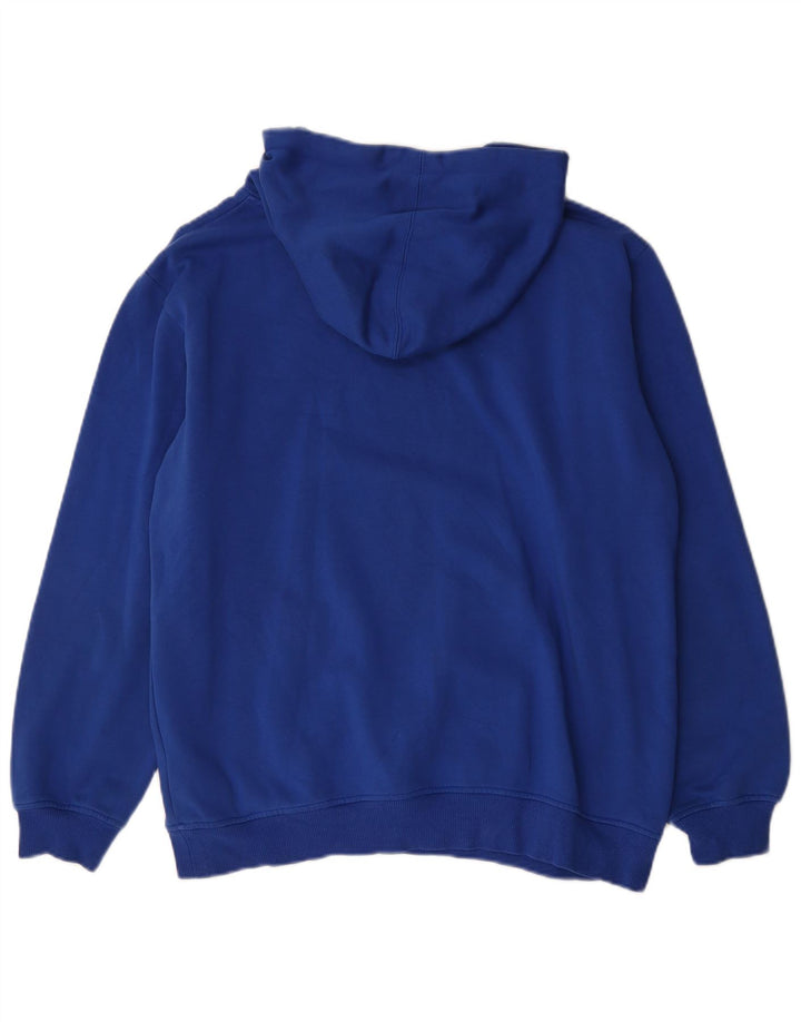 Felpa con cappuccio grafica da uomo Adidas in cotone blu medio