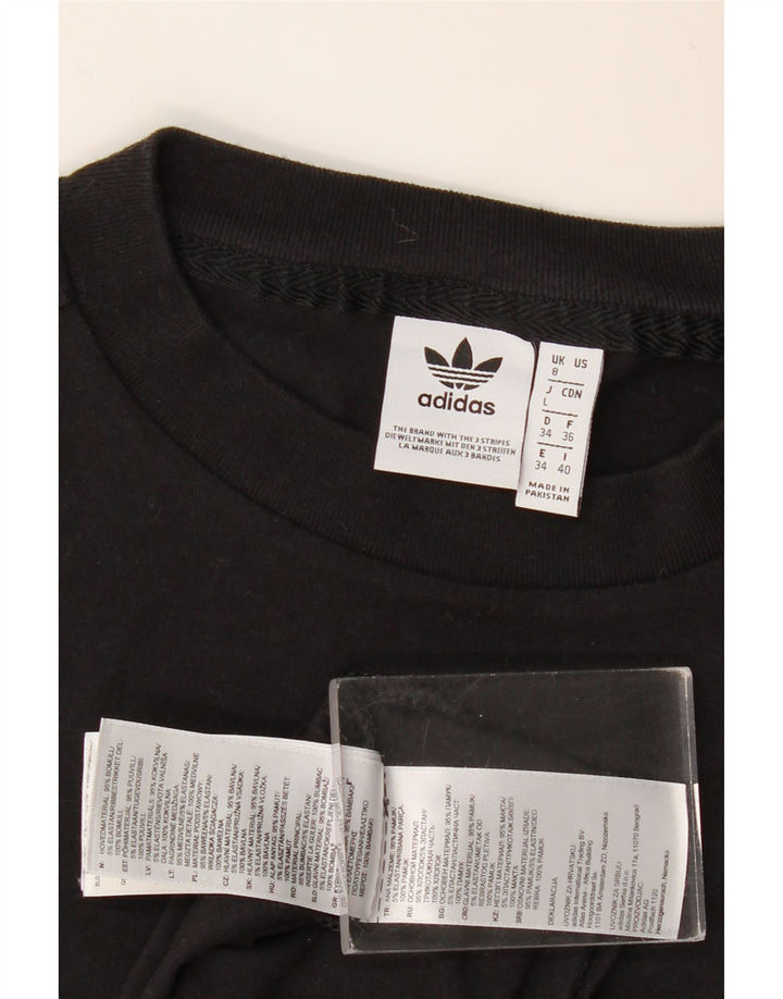 Canotta grafica da donna Adidas UK 8 piccola in cotone nero
