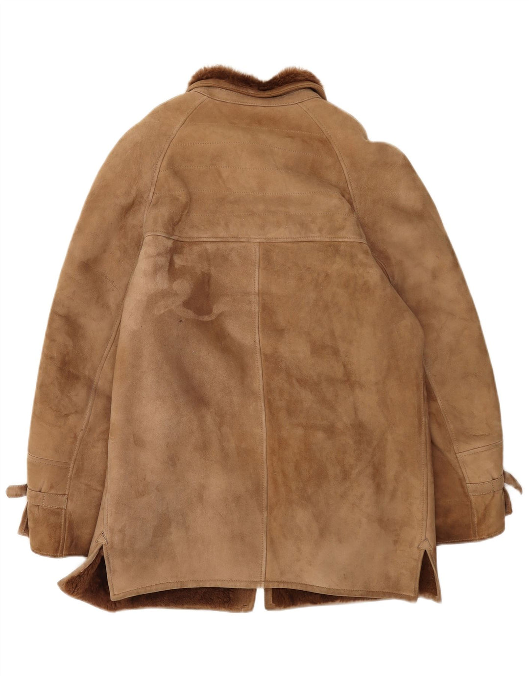Giubbotto shearling vintage da uomo IT 48 in pelle marrone medio