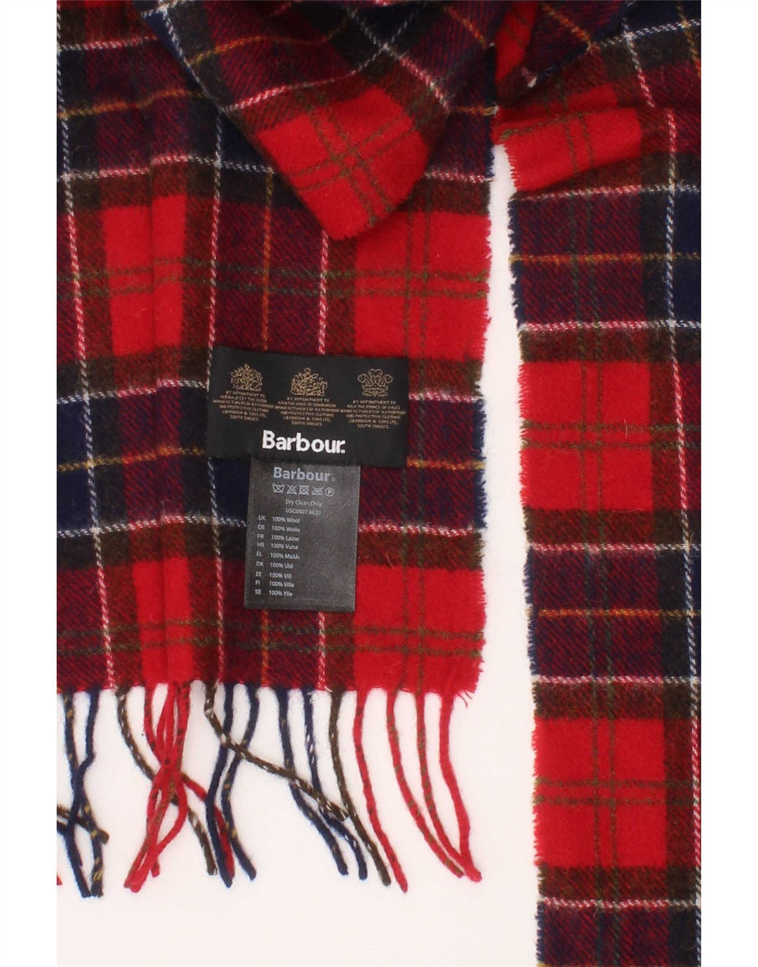 Sciarpa rettangolare da uomo Barbour, taglia unica, in lana scozzese rossa, classica