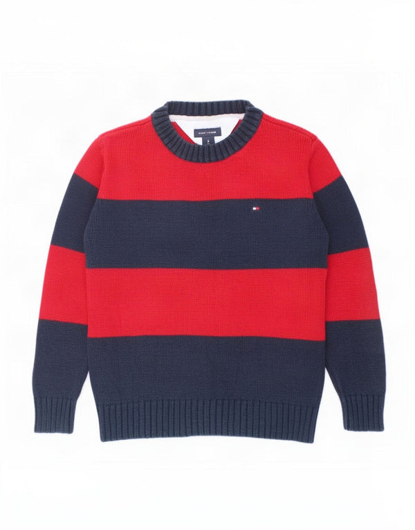 Maglione maglione girocollo da bambino Tommy Hilfiger 3-4 anni in cotone a righe rosse