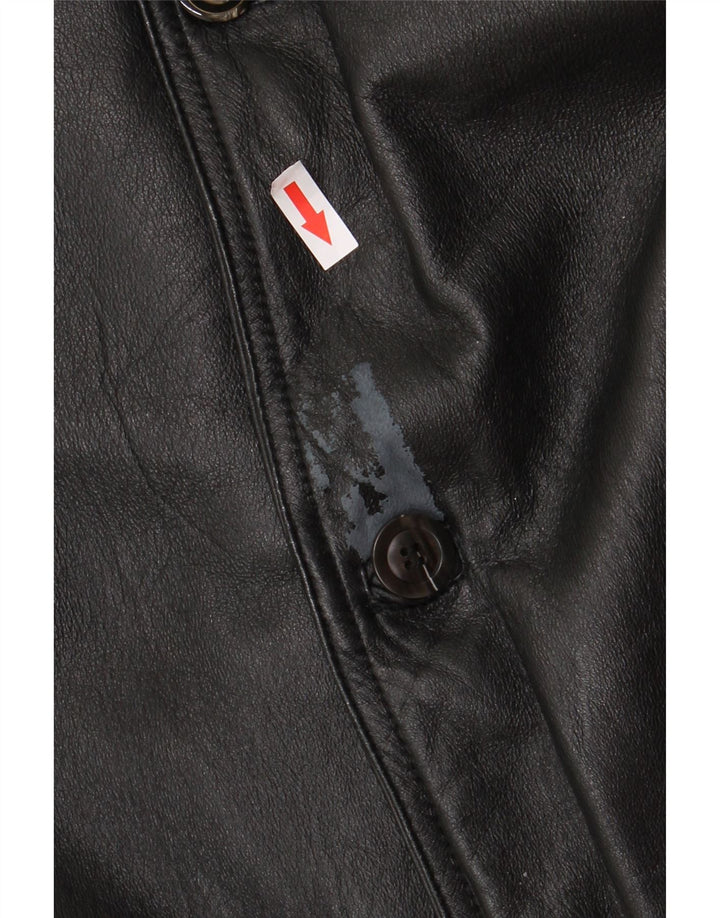 Giacca in pelle vintage da uomo UK 40 grande nera