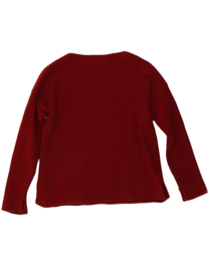 Maglione da donna con scollo a barca Toast, maglione piccolo/medio in lana rossa