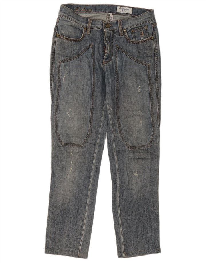 Jeans slim invecchiati da donna Jeckerson W26 L26 cotone blu