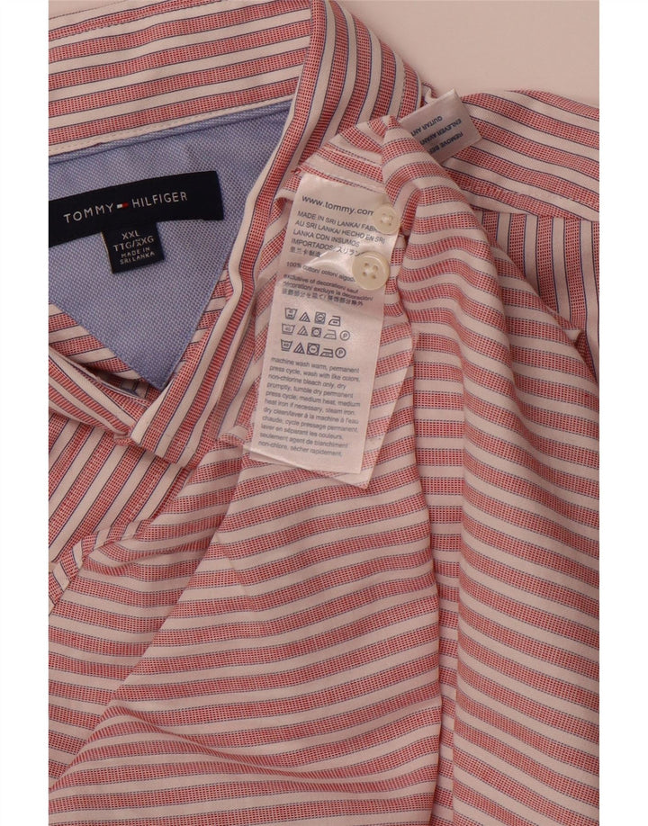 Camicia da uomo Tommy Hilfiger 2XL cotone a righe rosse