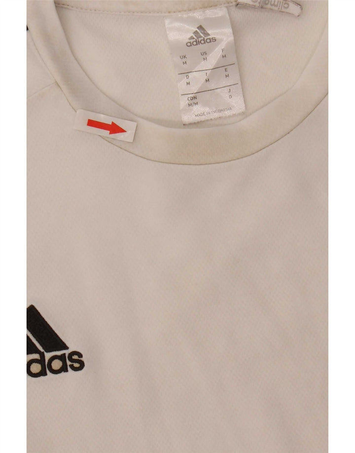 T-shirt Adidas Climalite da uomo Top in poliestere color block bianco medio