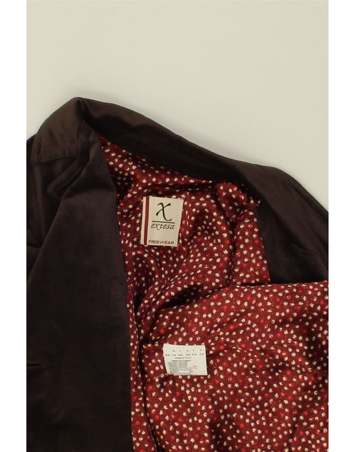 EXTESA Giacca Blazer a 2 Bottoni da Donna UK 12 Viscosa Marrone Medio