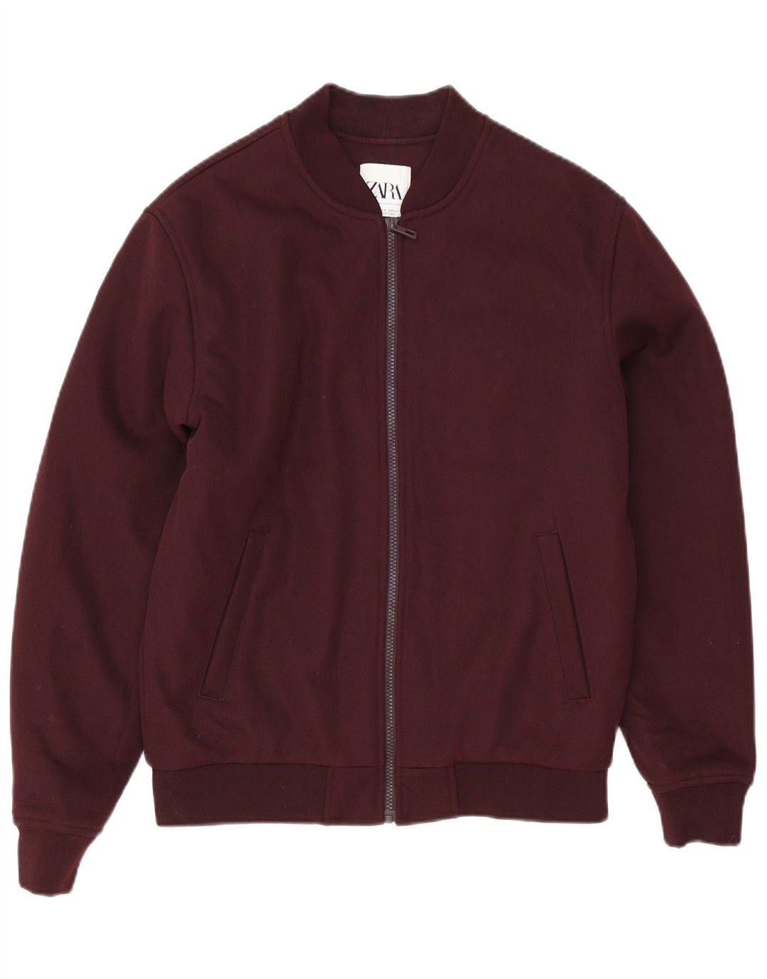 Giubbotto bomber da uomo Zara UK 38 Poliestere bordeaux medio