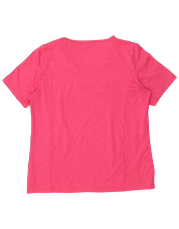 T-shirt da donna Champion Top UK 16 grande poliestere geometrico rosa
