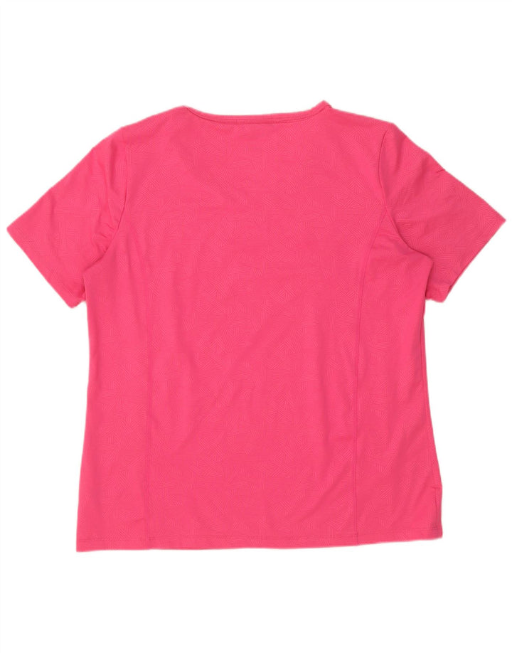 T-shirt da donna Champion Top UK 16 grande poliestere geometrico rosa