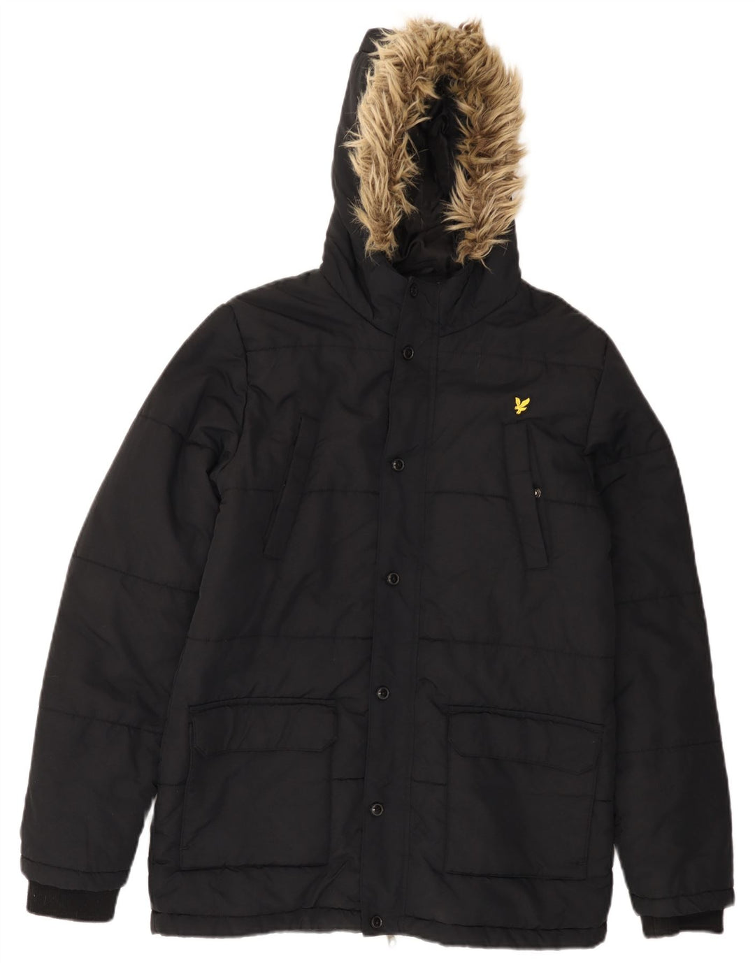 Giacca imbottita con cappuccio Lyle & Scott da bambino 14-15 anni in poliammide nera