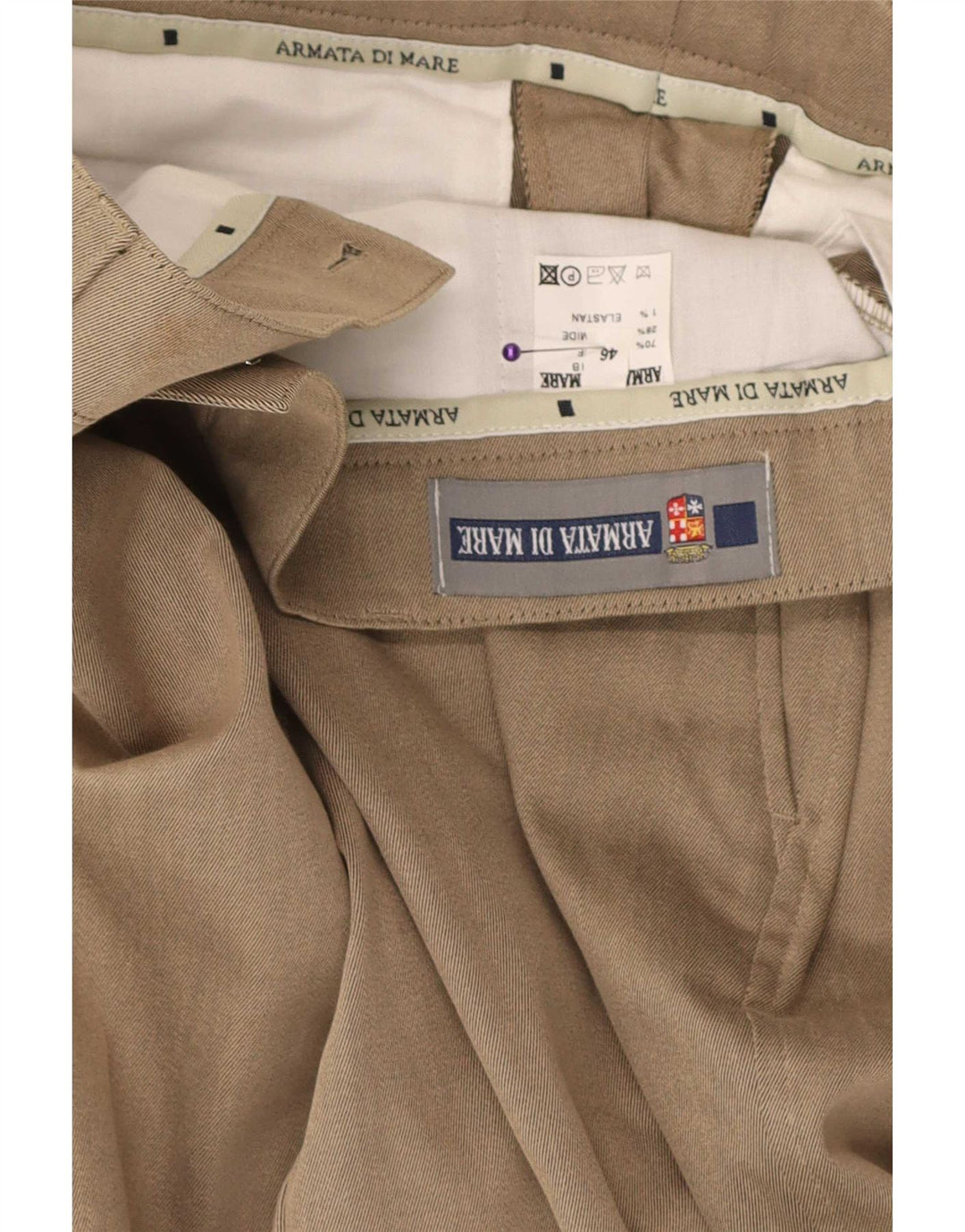Pantaloni da Abito Dritti da Uomo Armata Di Mare IT 46 Medio W32 L30 Beige