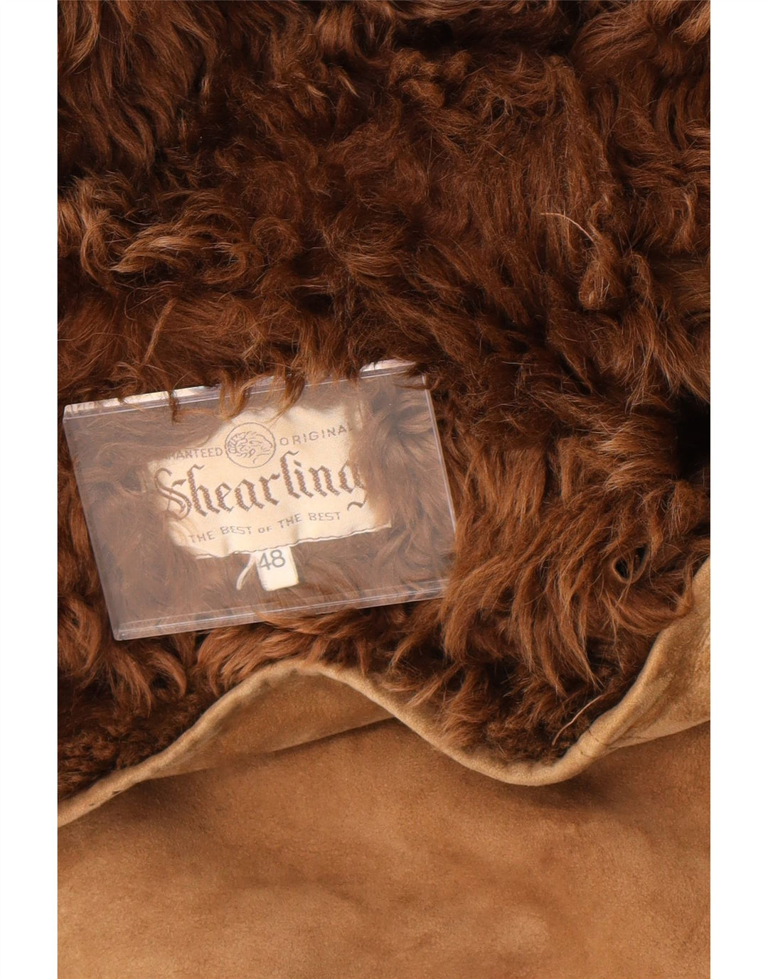 Giacca in shearling oversize da donna vintage IT 48 XL Shearling marrone