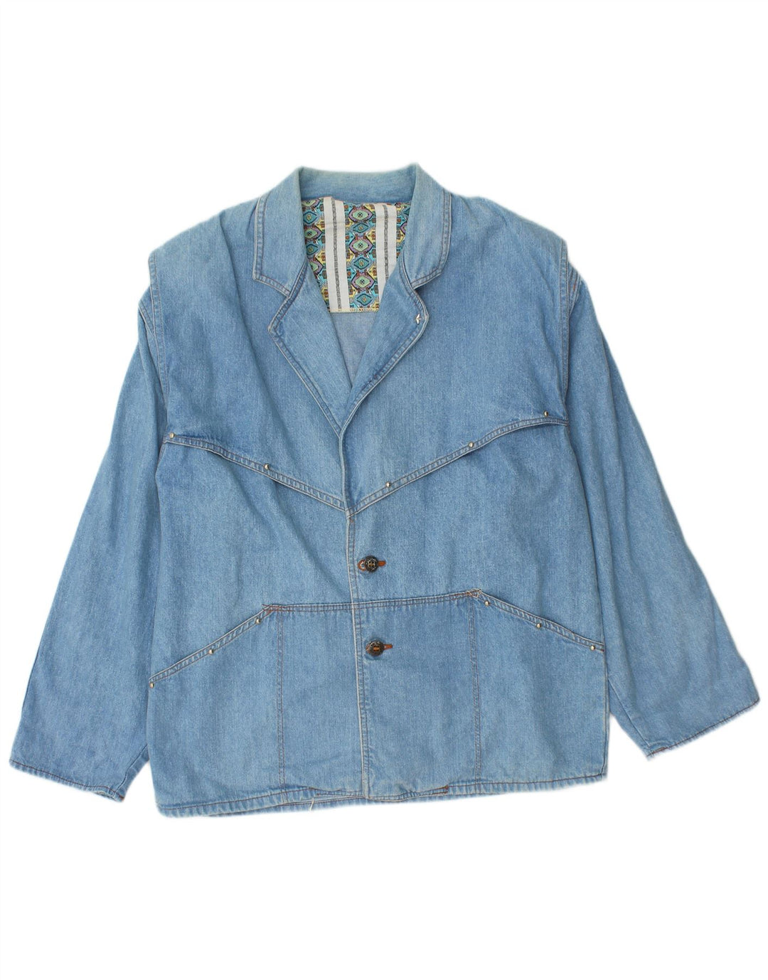 Giacca di jeans vintage da donna UK 14 blu medio