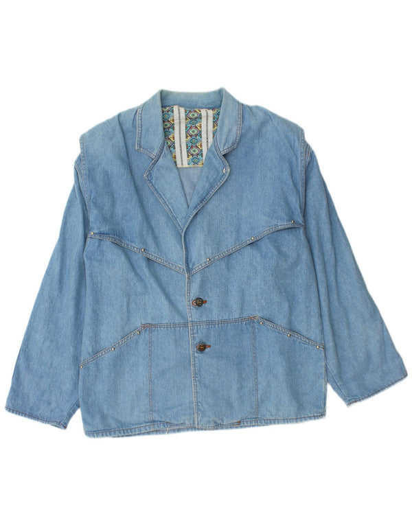 Giacca di jeans vintage da donna UK 14 blu medio