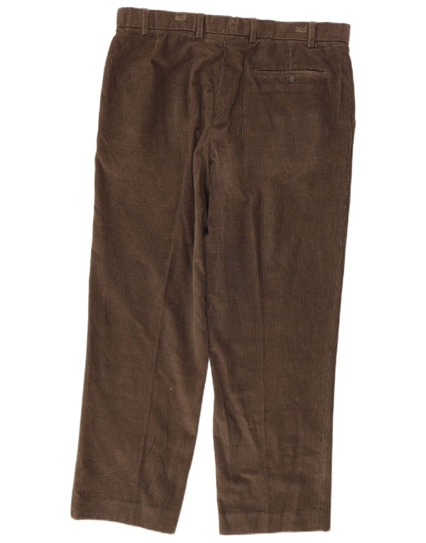 MARKS & SPENCER Pantaloni dritti da uomo in velluto a coste W36 L29 cotone marrone