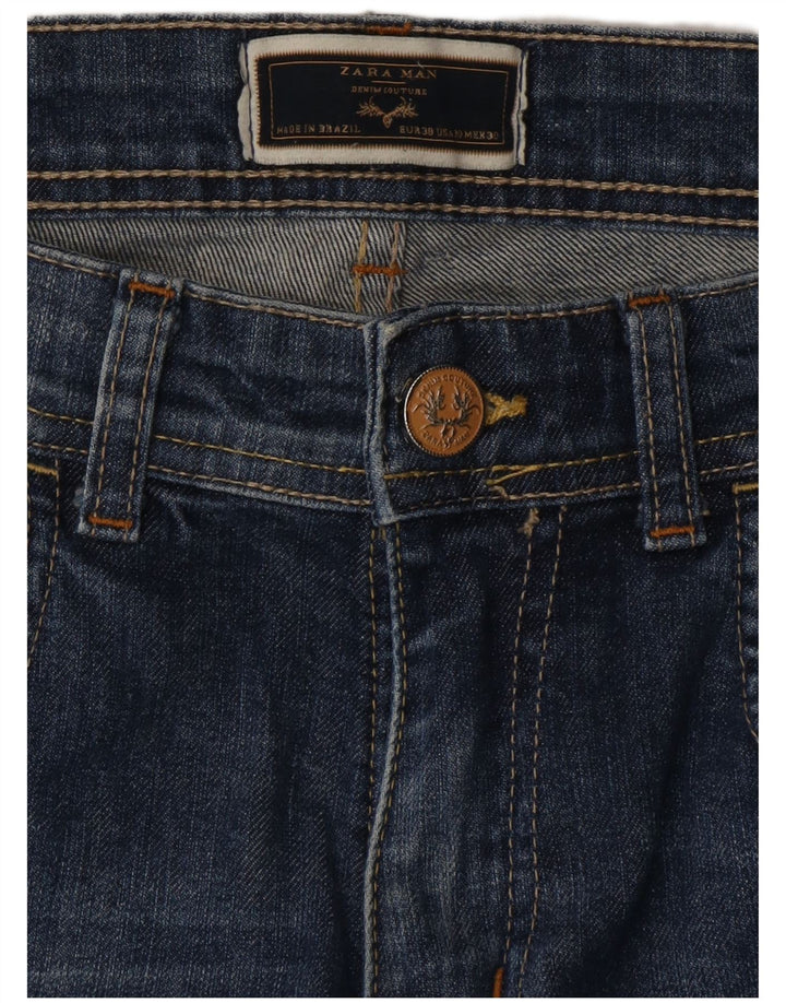Jeans slim invecchiati ZARA da uomo EU 38 Small W30 L32 Blu