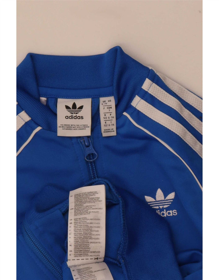 Giacca Top della tuta da ragazzo Adidas 6-7 anni in poliestere blu