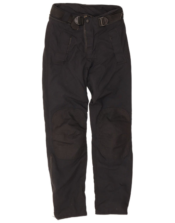 Pantaloni da motociclista dritti da uomo vintage piccoli W30 L31 neri