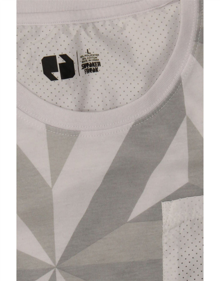 SNEAKER FREAK  Mens T-Shirt Top Large Grey Geometric Polyester Vintage Sneaker Freak and Second-Hand Sneaker Freak from Messina Hembry 