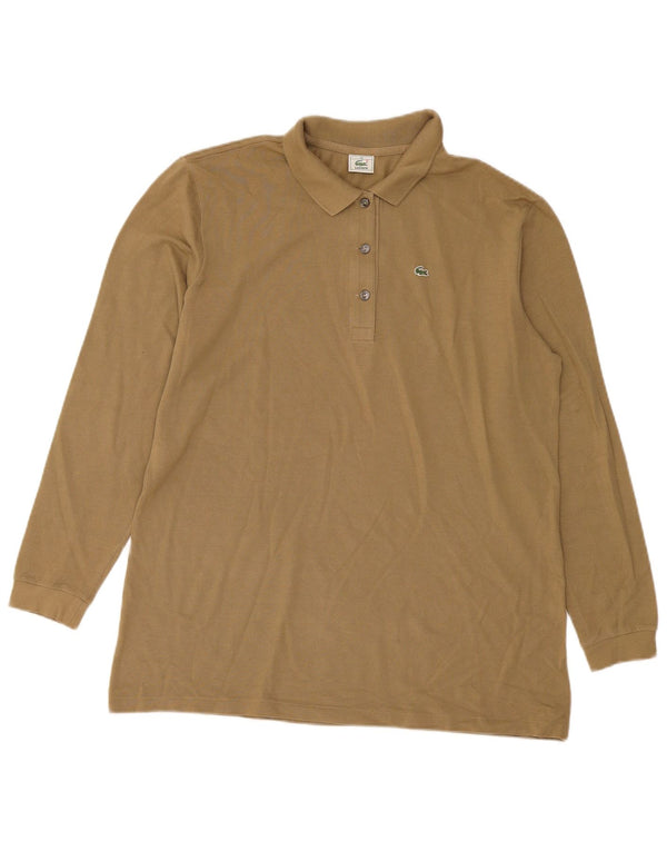 Polo da donna a maniche lunghe Lacoste taglia 46 XL cotone kaki