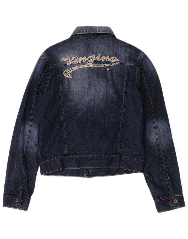 Giacca in denim grafico da donna Vingino con lavaggio acido UK 6 XS Blu
