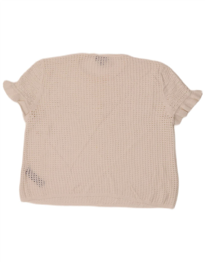 Topshop Camicetta in maglia da donna Top UK 12 Cotone bianco medio