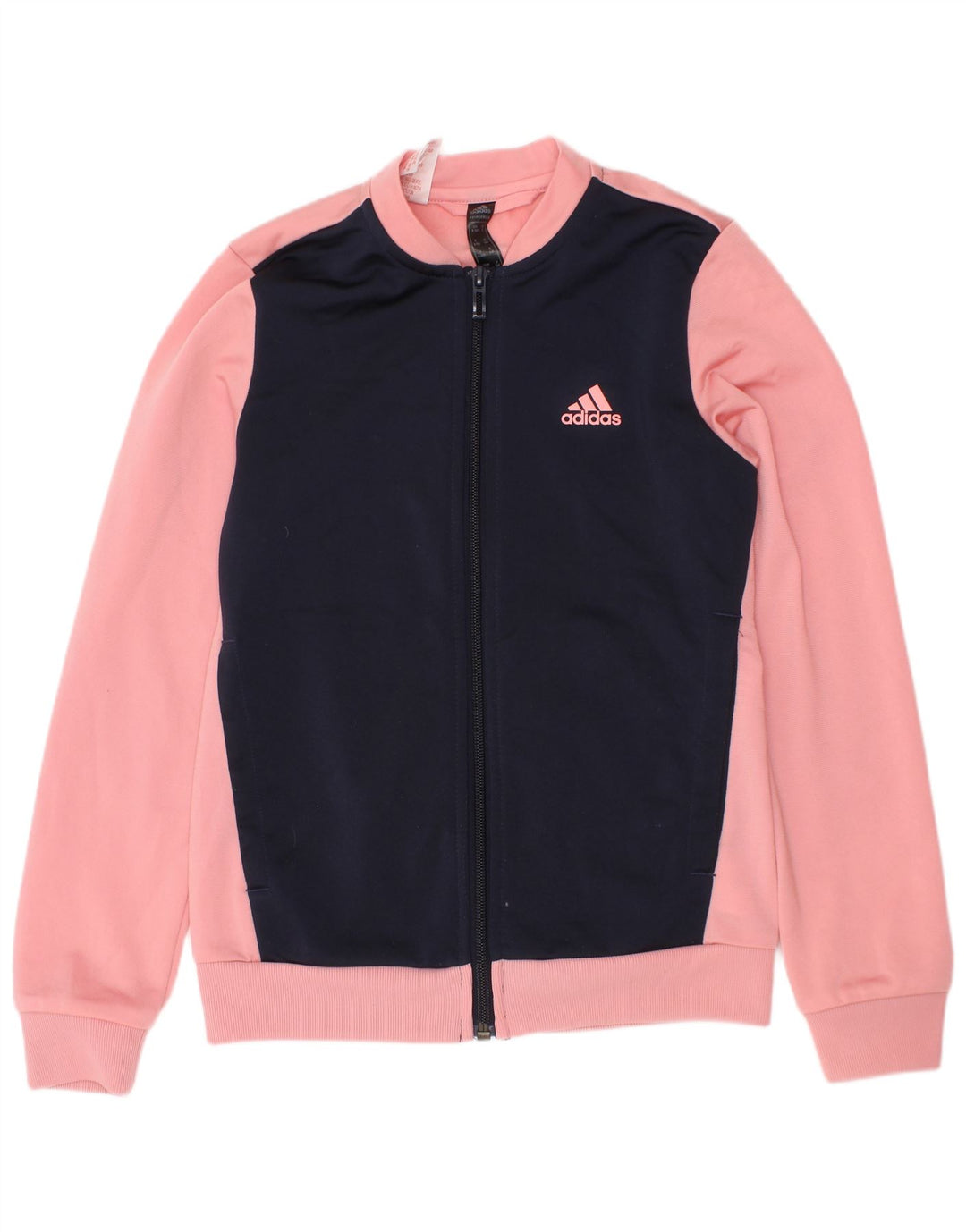 Giacca Top della tuta da ragazza Adidas 9-10 anni in poliestere color block rosa