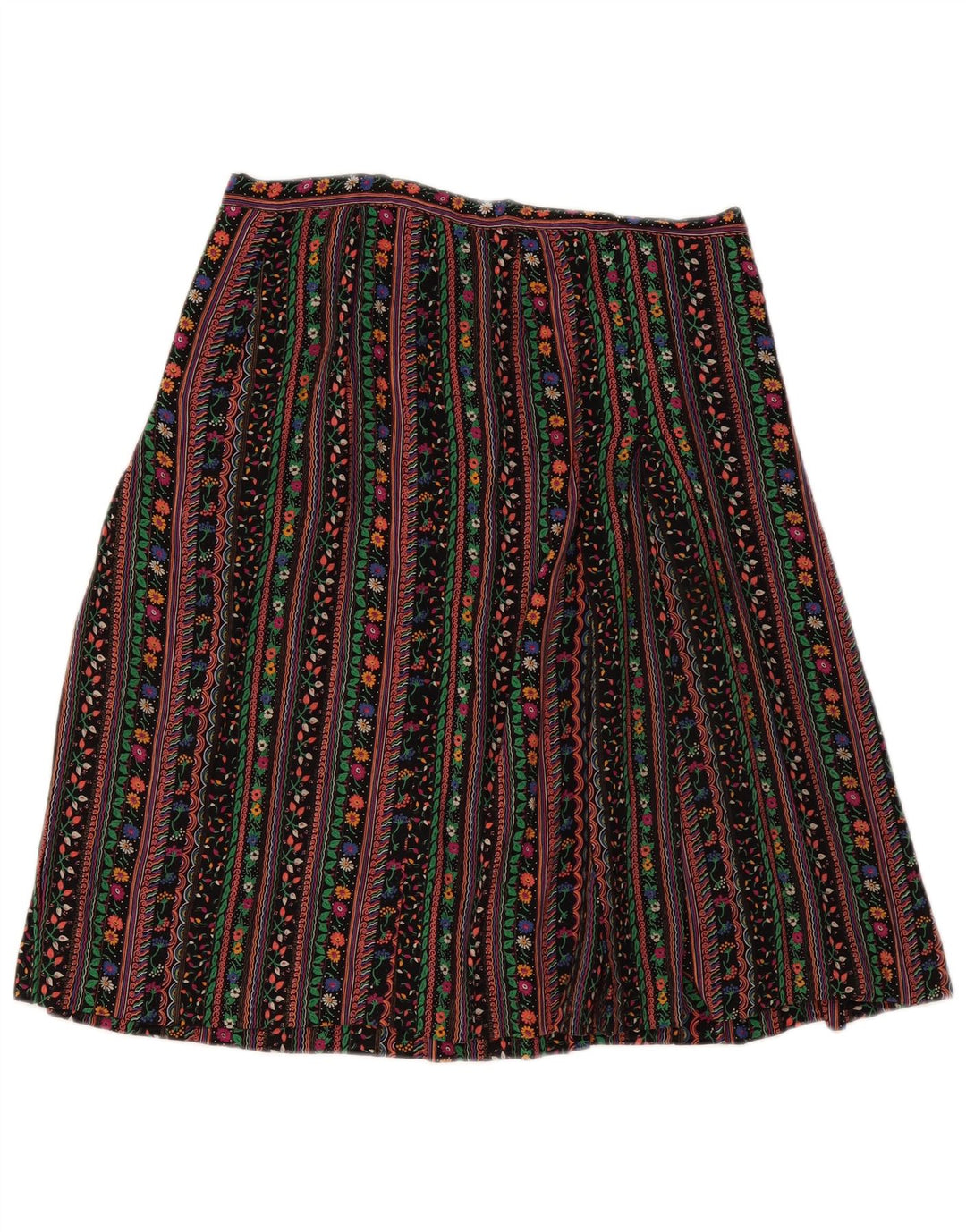 Gonna a trapezio da donna vintage W32 grande a righe multicolore