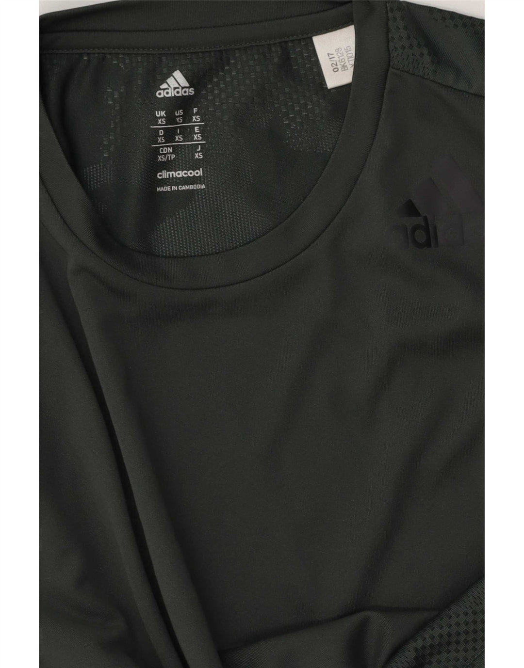 T-shirt Adidas Climacool da uomo Top XS verde mimetico in poliestere