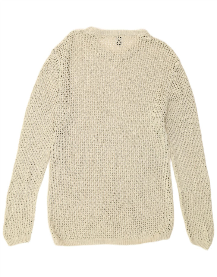 Zara Uomo Maglione Girocollo Girocollo Trasparente Grande Beige