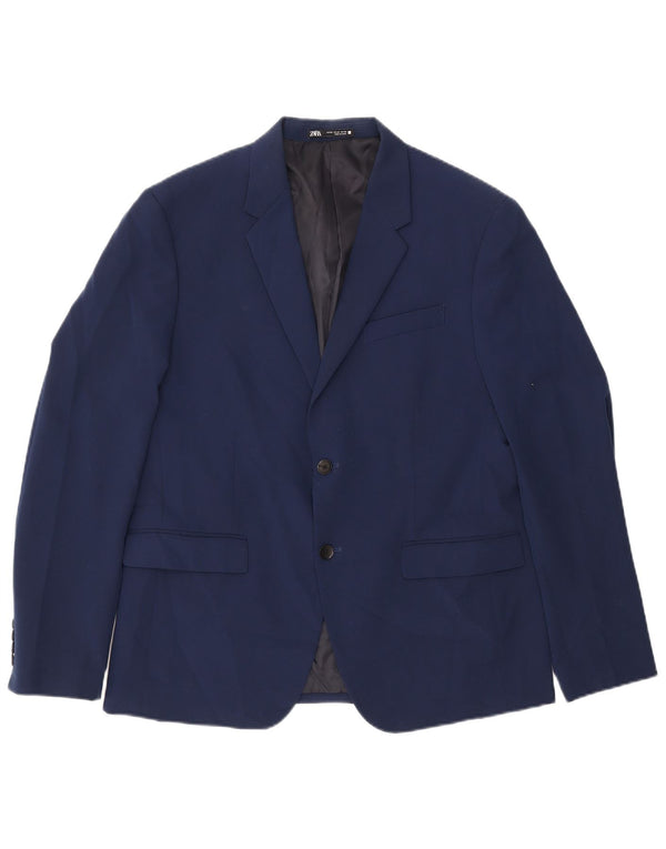 ZARA Giacca Blazer a 2 Bottoni da Uomo EU 54 XL Blu Navy