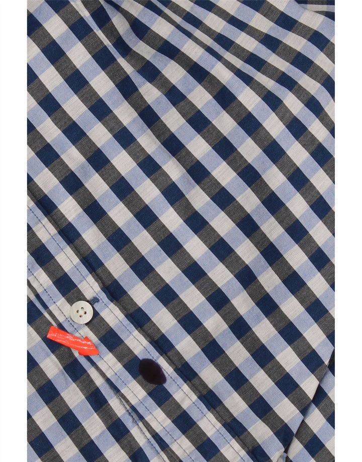 Gant Camicia da uomo vestibilità regolare taglia 39/40 15 1/2 cotone a quadretti blu medio
