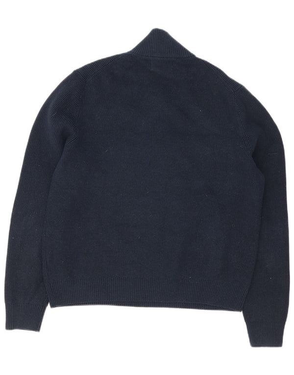 Maglione da uomo Marks & Spencer con zip e collo XL in cotone blu navy