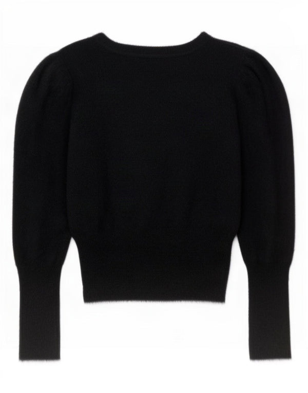 Maglione maglione con scollo a barca da donna Zara UK 14 grande nylon nero