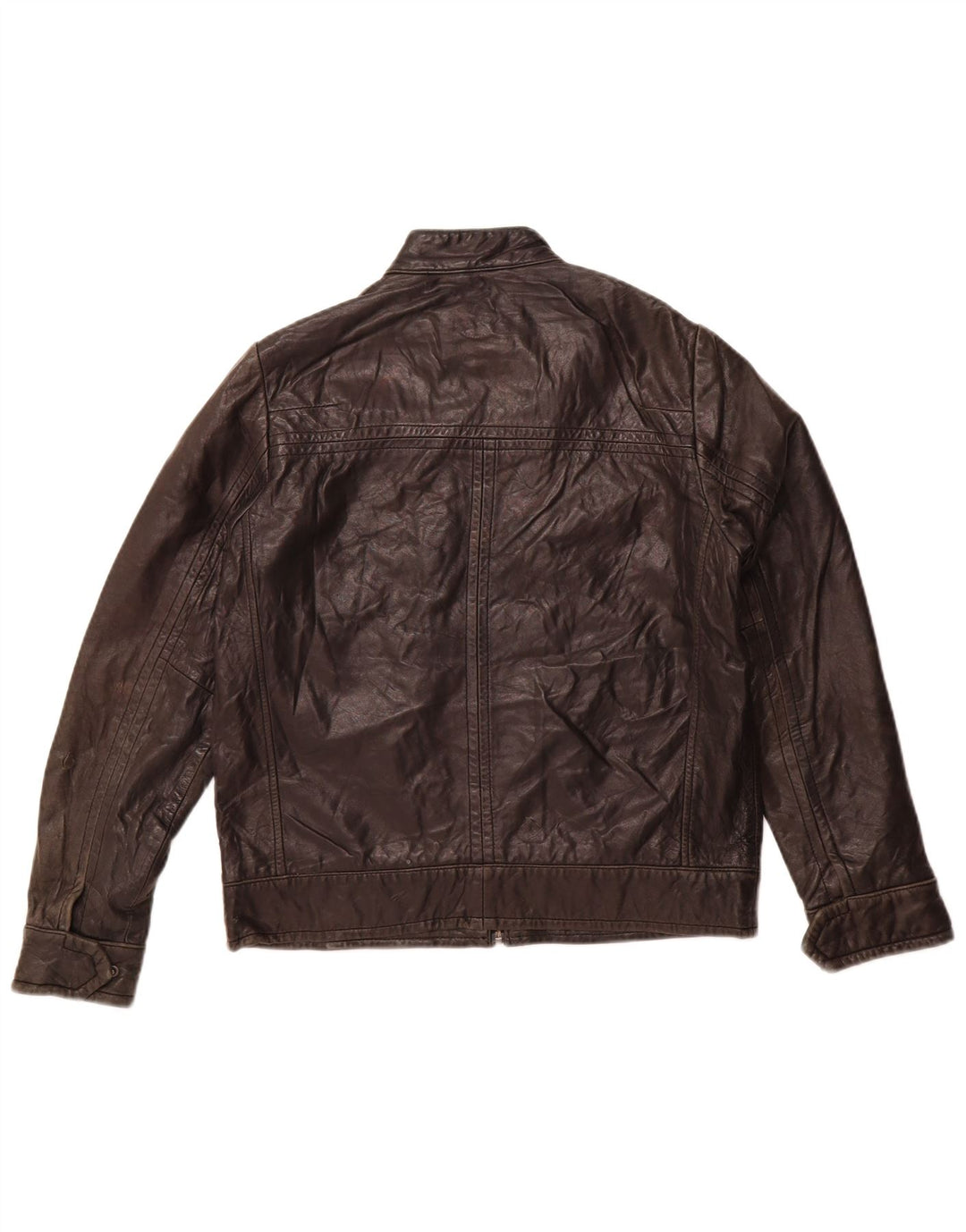 Giacca in pelle autografata da ragazzo Marks & Spencer 13-14 anni in pelle nera