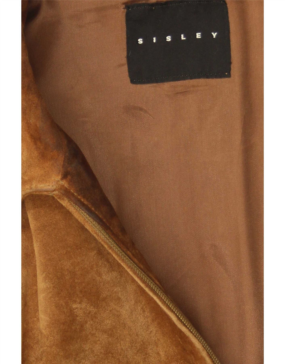 Giubbotto bomber in pelle scamosciata da uomo Sisley UK 36 piccolo marrone