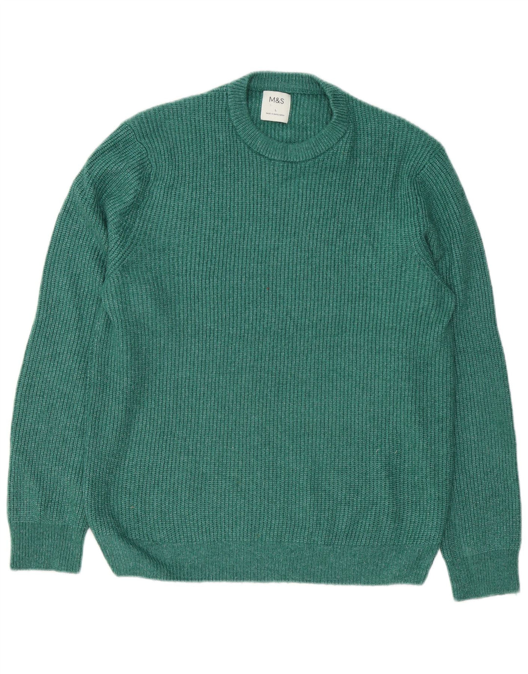 Maglione maglione girocollo da uomo Marks & Spencer grande verde in poliammide