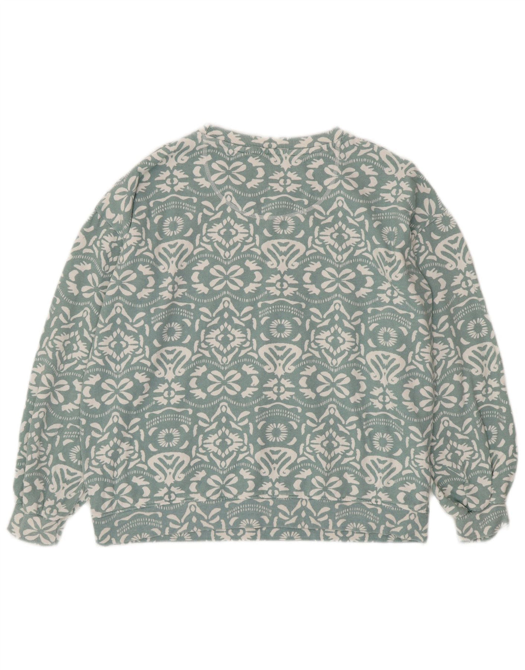 FAT FACE Felpa oversize da donna Maglione UK 14 Large Blue Paisley