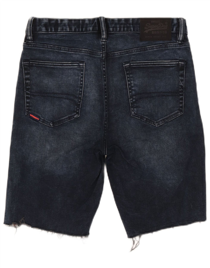 Pantaloncini di jeans da uomo Superdry W32 cotone blu navy medio