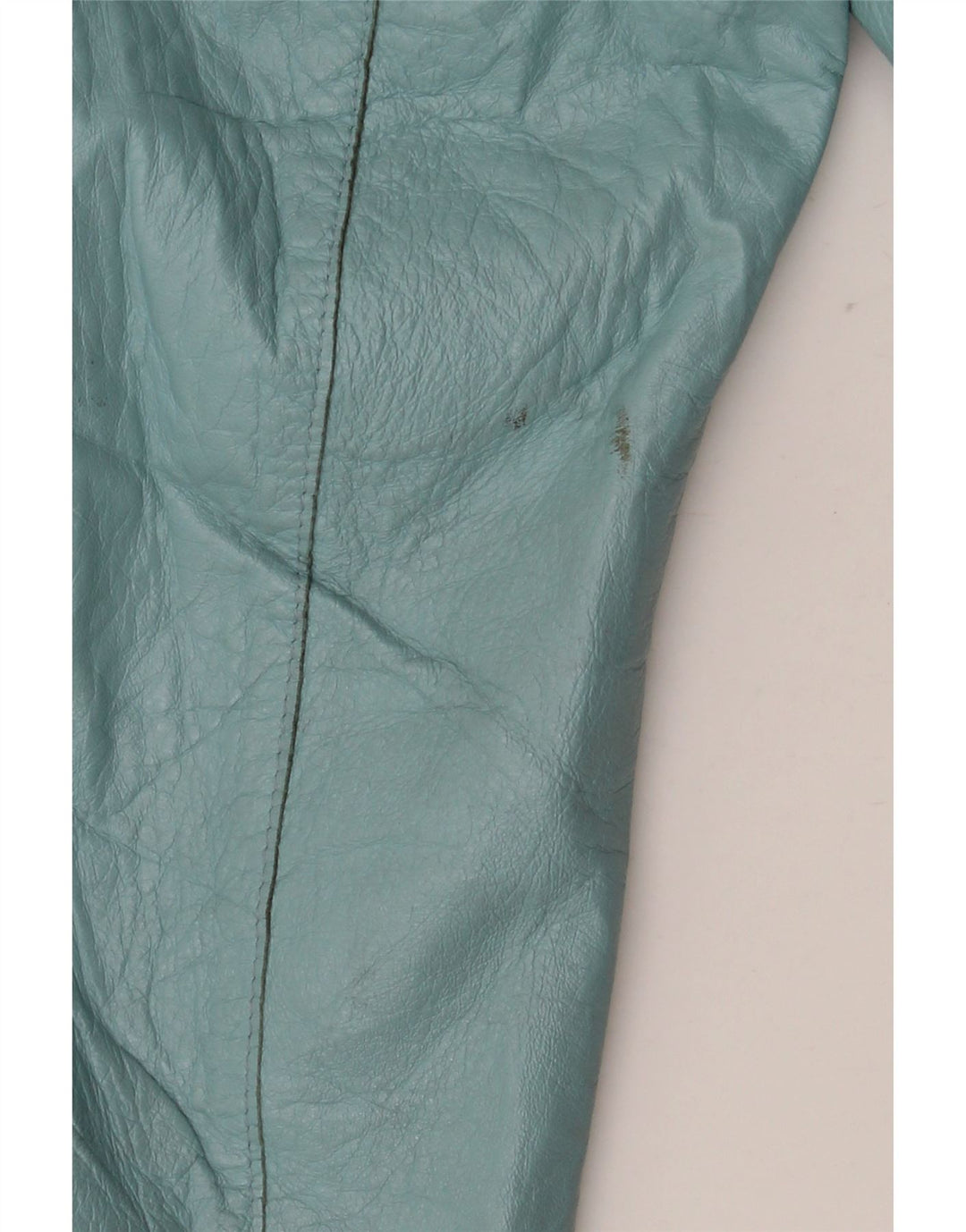 Giacca Bolero vintage da donna in pelle con maniche a 3/4 IT 42 Pelle blu medio