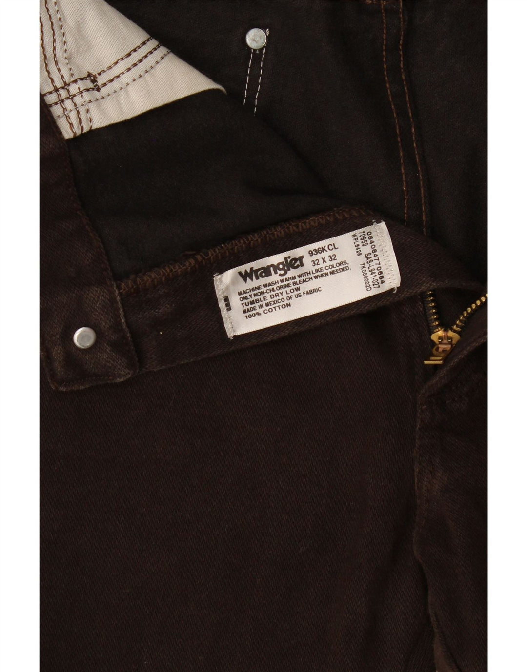 Jeans dritti da uomo Wrangler W32 L28 cotone marrone