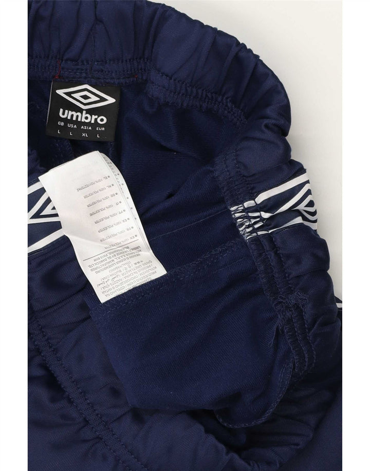 Pantaloni da tuta con grafica da uomo Umbro Large in poliestere geometrico blu navy