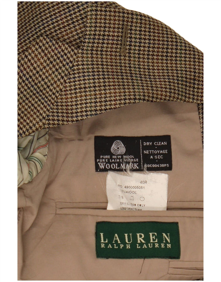 Giacca blazer da uomo Ralph Lauren UK 40 Lana pied de poule beige medio