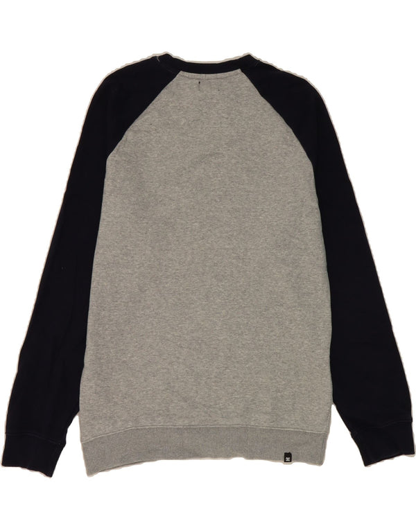 DC Mens Graphic Sweatshirt Jumper Small Grey Colourblock Cotton