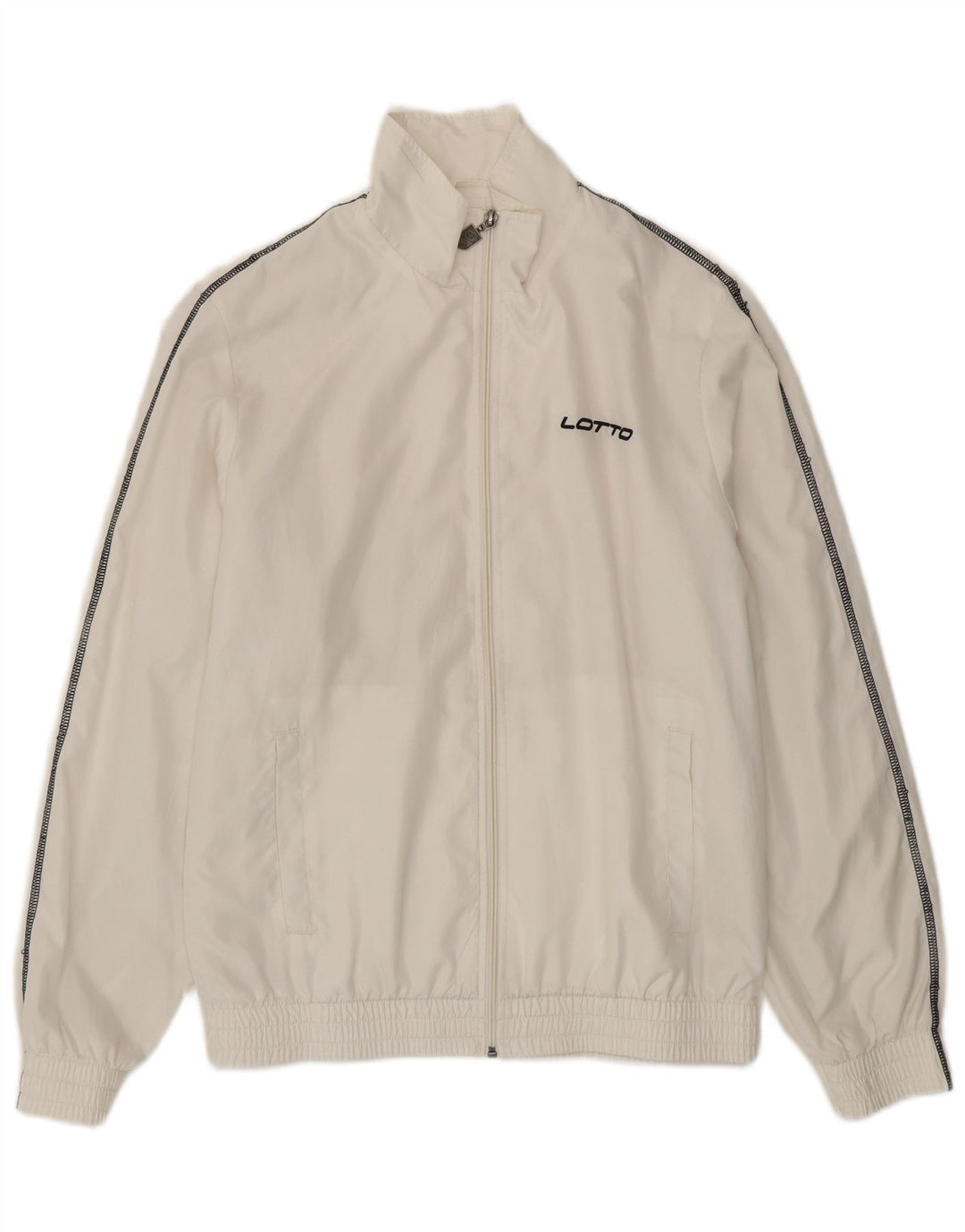 Giacca da tuta da uomo Lotto in poliestere bianco medio